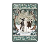 Vintage Goat Sign - Once Upon A Time There Was A Girl Who Really Love Goat, Funny Metal Tin Sign For Bedroom, Garden, Patio, Farmhouse, Room Decor Art, Goat Gifts For Goat Lovers, 8x12Inch