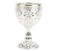 Vintage Goblet Chalice, Vintage Engraving Wine Liqueur Cup,Mini Royal King Wine Glasses Engraving Flower Pattern Cup for Home Decoration Gifts(Silver)