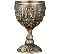 Vintage Goblet Glasses, 20ml Metal Floral Pattern Chalice Cups, Elegant Wedding Party Drinkware, Home Decor (Bronze)