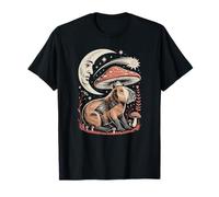 Vintage goblincore Capybara Resting Under a Wild Mushroom T-Shirt