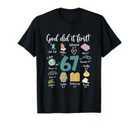 Vintage God Did It First 67 Six Seven Meme Christian Bible T-Shirt
