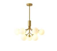 Vintage Gold 18-Lights Industrial Sputnik Chandelier Modern Spherical Glass During Light Unique Metal Irregular Ceiling Lamp for Kitchen Sink Bar-Golden 9 Head