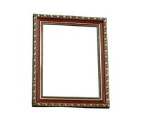 Vintage Gold A4 Picture Frame 21×29.7cm, Ornate Baroque Style with Deep Red Accent, Horizontal & Vertical Display, Ready to Hang or Stand, Elegant Photo Artwork Poster Frame (Dark Red)