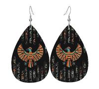 Vintage Gold Ancient Egyptian Hieroglyphs Women Hook Earring Lightweight Dangle Earrings Anti-Oxidation Drop Earrings For Party Vacation Ceremonies