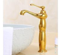 Vintage Gold Bathroom Faucet - Single Handle Basin Mixer Tap 1 Hole Sink Faucet Hot & Cold Water Elegant Wash Basin Fixture for Stylish Bathrooms