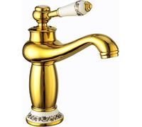 Vintage Gold Bathroom Sink Faucet Retro Hot & Cold Mixer Tap Single Handle Design Elegant Bathroom Fixture Brass Construction Ideal for Home Renovation