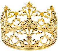 Vintage Gold Crown Cake Topper, Happy Birthday Cake Topper Party Decor, Baby shower Crown for Boys and Girls, Cake Decorations for Weddings, diameter 3.97-inch height 2.28-inch