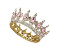 Vintage Gold Crown, Rhinestone Birthday Headband Headgear, Alloy Carved Hair Crown Crystal Headbands, Crystal Crown for Birthday, Proms, Parties, Pageant (Color : Black)