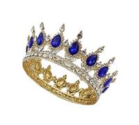 Vintage Gold Crown, Rhinestone Birthday Headband Headgear, Alloy Carved Hair Crown Crystal Headbands, Crystal Crown for Birthday, Proms, Parties, Pageant (Color : Black)