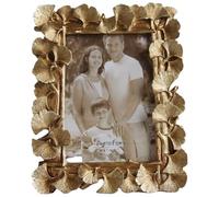 Vintage Gold Picture Frame, Antique Photo FrameGold Ornate Leaf Textured Hand-Crafted Resin Frame with Glass Front for Desktop Display and Wall Mount Home Decor (4x6)