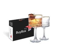 Vintage Gold Rimmed Coupe Glasses (500ml/17oz), Champagne, Cocktail, Martini, Aperol Spritz Glasses, Wine Glasses, Long Stem Glassware (2 Pcs Gold (500ml))
