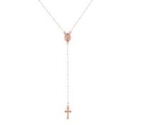 Vintage Gold/Rose Gold Christian Cross Bohemia Religious Rosary Pendant Necklace for Women Charm Jewelry s