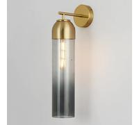 Vintage Gold Wall Sconce 17.7" Long Tube Glass Wall Lamp Mid Century Bathroom Vanity Light Hardwired Indoor Metal Wall Light Retro Home Decor Clear Glass Lighting Fixture