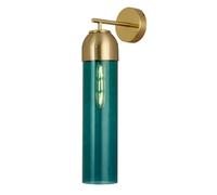 Vintage Gold Wall Sconce 17.7" Long Tube Glass Wall Lamp Mid Century Bathroom Vanity Light Hardwired Indoor Metal Wall Light Retro Home Decor Clear Glass Lighting Fixture