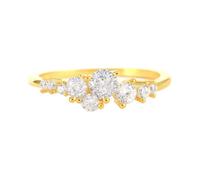 Vintage Gold Wedding Band, Engagement Bands for Women 14K Yellow Gold with White Round Shape Moissanite Comfort Fit Size P 1/2