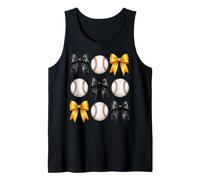 Vintage Golden and Black Bows Baseball Tank Top