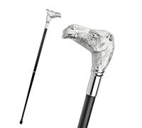 Vintage Golden Camel Head Walking Cane, Luxury Gentleman's Decorative Stick for Wedding Party, Steampunk Events, Antique 93cm(Silver,Single section)