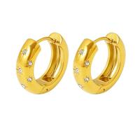 Vintage Golden Circle Earrings with Eight-point Star Design | Elegant Women's Jewelry | Versatile for Parties, Banquets & Dates | Gift for Her