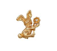 Vintage Golden Easter Bunny Rabbit Brooch Pin Badge for Women Man Brooches Pins for Hat Bag Outfits Jewelry Gift, Alloy Steel Metal, no gemstone