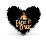 Vintage Golf Ball Badge Pin Brooch Heart Shape Button Aluminum Decor for Backpacks Hats