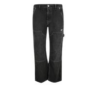 Vintage Gothic Carpenter Jeans- male- Off White- Wide Jeans- Black- W32- Jeans W32