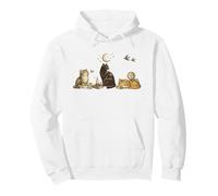 Vintage Gothic Cat Illustration -Celestial Black & Tabby Pullover Hoodie