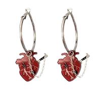 Vintage Gothic Dangle Earring Knife Heart Charm Drops Earring Street Jewelry Fashion Hoop Earring for Women Girls