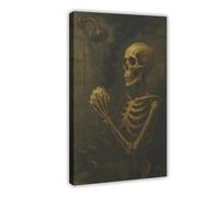 Vintage Gothic Ghost Bathing Bathroom Poster Canvas Poster Bedroom Decor Landscape Office Room Decor Gift 12x18inch(30x45cm)