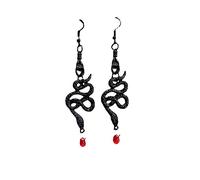 Vintage Gothic Snake Earrings Red Crystal Gemstone Snake Earrings Punk Rock Style Snake Dangle Drop Earrings Halloween Clothing Earrings Jewelry for Women, Copper, copper