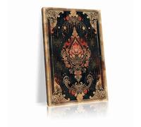 Vintage gothic tarot lotus art print, dark fantasy wall decor, symbolic esoteric poster, reflective learning decor, metaphysical practitioner gift(L12"xW8"-Metal-Framed)