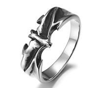 Vintage Gothic Titanium Steel Ring, European And American Gothic Stainless Steel Ring