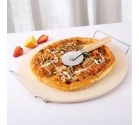 Vintage Gourmet Cordierite Pizza Stone for Oven BBQ (Round 15 Inch (38cm) with Handles)