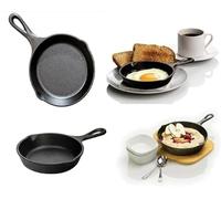 Vintage Gourmet® Mini Cast Iron Skillet, 5" Small Frying Pans with Double Drip-Spouts Pre-seasoned Oven Safe Cookware, Camping Indoor Outdoor Cooking, Grill Safe,One Egg,Restaurant Chef Quality 4 PACK
