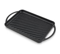 Vintage Gourmet ® Pre-Seasoned Cast Iron Grill Plate with Ribs 33 x 22cm Perfect Grill Marks & Flavour, Panini, The Healthy Choice