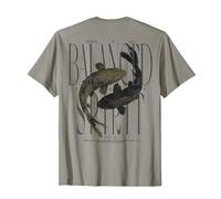 Vintage Graffiti Nishikigoi Fish Backprint Koi Carp T-Shirt, Men, Slate Grey, Medium