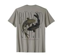 Vintage Graffiti Nishikigoi Fish Backprint Koi Carp T-Shirt, Men, Slate Grey, Small
