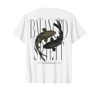 Vintage Graffiti Nishikigoi Fish Backprint Koi Carp T-Shirt, Men, White, 5X-Large