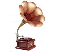 Vintage Gramophone Vinyl Record Player Decorative Loudspeaker Model for Home Photography Props - Retro Stylish Decor Piece