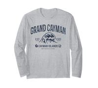 Vintage Grand Cayman Island Wave Summer Tropical Beach Retro Long Sleeve T-Shirt