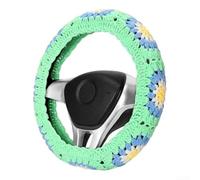 Vintage Granny Square Crochet Steering Wheel Cover with Boho Sunflower Pattern, Fits 14 15 Inch Wheels, Soft Cotton Yarn for Various Car Models and Brands (1)
