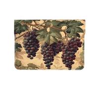 Vintage Grape Laptop Sleeve 13 Inch PU Leather Case Protective Rustic Fruit Laptop Bag Water Resistant Computer Case Tablet Carrying Bag for Women Men