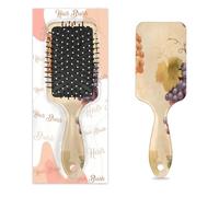 Vintage Grape Leaf Pattern Hair Brush, Detangling Hair Brush for Thick, Curly Hair, Air Cushion Massage Comb, Premium Ladies Gift for All Hair Types