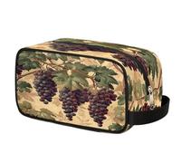 Vintage Grapes Grapevine Leaves Toiletry Bag Hanging Cosmetic Bag Portable Travel Makeup Bag Large Shaving Bag for Women Men