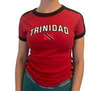 Vintage Graphic Baby Tees for Women Brazil Shirt Y2k Crop Tops Soccer Jersey 2000s Going Out Tops (Slim Red, L)