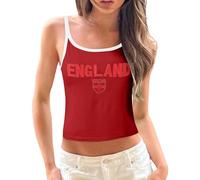 Vintage Graphic Baby Tees for Women England Shirt Y2k Tops Crop Jersey 2000s Summer Going Out Tops 2025 New