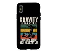 Vintage Gravity Is A Myth The Earth Sucks Ski Freestyle Case for iPhone X/XS