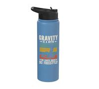 Vintage Gravity is A Myth The Earth Sucks Ski Freestyle Stainless Steel Insulated Water Bottle