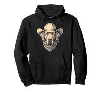 Vintage Great Dane Dog Cowboy Hat Bandana Retro Western Pullover Hoodie
