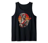 Vintage Great Dane Playing Classic Guitar Rock Music Dog Tank Top