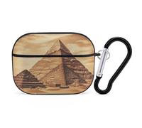 Vintage Great Egyptian Pyramid AirPods Pro 2 Case Cover, Shockproof Hard Shell Protective Case for Women Men, Compatible with Airpod Pro Case 2nd/1st Generation with Keychain-Black